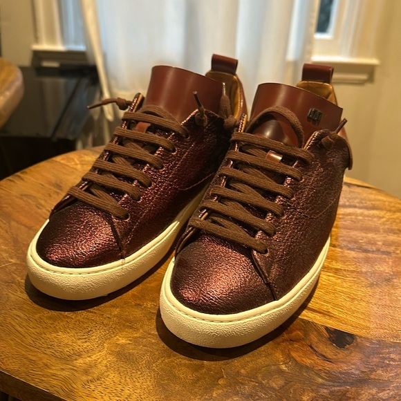 Red Metallic Esseutesse Sneakers size 36 - Picture 1 of 7